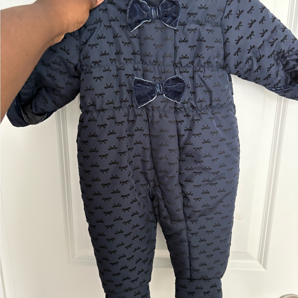 Rothschild Navy Snowsuit with Bow Details